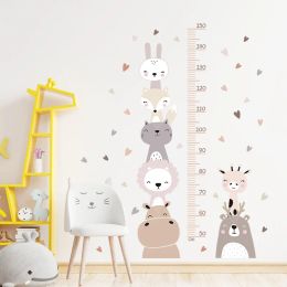 Stickers Cartoon Animals Height Measure Wall Sticker for Kids Room Children Height Measurement Ruller Wall Decals Baby Room Nursery Decor