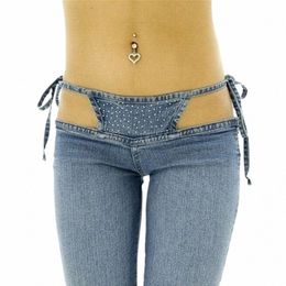 high quality Persality Women's Slim Ultra Waist Bikini Jeans Fi Drawstring Trousers Comfortable Flares Pants y1Wr#