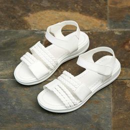 Sandals Summer womens open toe beach shoes footwear hiking sandals soft stitching comfortable flat H240328KQ2R