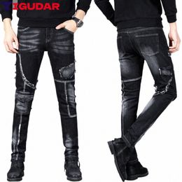 fall Men's Jeans 2023 Skinny Slim Straight Pants New Fi Youth Street Pants Trend Ripped Cargo Pants y2k streetwear trousers z4tM#