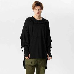 Men's Hoodies Sweatshirts Fashion Casual Style Tops 2024 Mens Solid All-match Thimble Hoodies Handsome Male DrAWstring Long Sleeved Hoodie S-5XL 24328