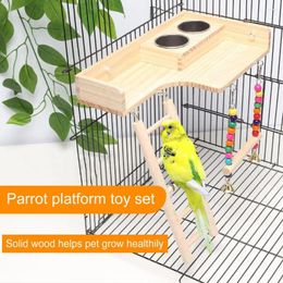 Other Bird Supplies Funny Lightweight Multipurpose Multicolor Bead Parakeet Swing Bridge Colourful Wooden Beads Cute Ladder Toy For Garden
