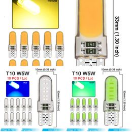 Upgrade 10 Car Signal Light T10 W5w LED Bulb 12V 7500K White Auto Interior Dome Trunk Licence Plate Wedge Side Lamps Silicone Waterproof