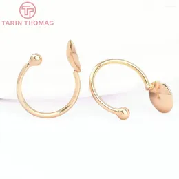 Stud Earrings (8024) 6PCS 15MM 24K Gold Colour Brass Round With Ball Open Clip High Quality DIY Jewellery Findings Accessories Wholesale