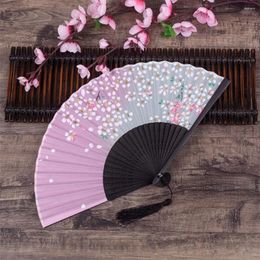 Decorative Figurines Summer Portable Fan Dance Hand Cherry Blossom Fans Asian Favour Gift Party Reception Delicate Folding Home And