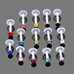 Dangle & Chandelier 14Pcs lot Bioplast Tragus Piercing Lip Piercings Labret Ring Cartilage Ear Studs Rings Body Jewelry191g