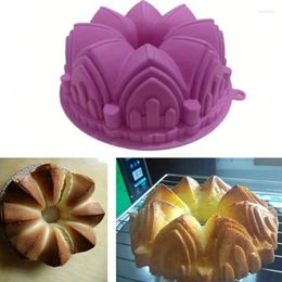 Baking Moulds 1PC Big Crown Castle Shape Silicone Cake Mould Mousse Non-Stick 3D Cathedral Birthday Pan Decorating Tools Large Bread Fonda