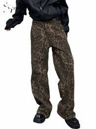 syiwidii Leopard Print Y2k Jeans Women Vintage Fi High Waist Cargo Denim Pants High Street Baggy Casual Wide Leg Trousers q3f0#