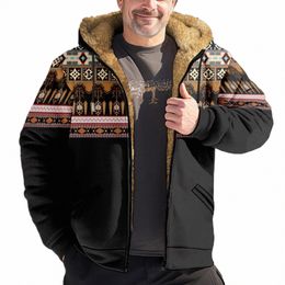 Erkekler fermuarlı kapüşonlu bis desen baskı gündelik kış kıyafetleri lg kollu sweatshirt gündelik kapüşonlu ceket dış giyim paltolar i25l#