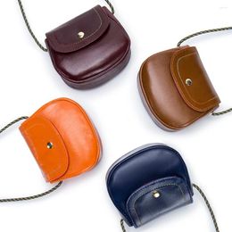 Shoulder Bags Women Genuine Leather Mini Coin Purse Women's Casual Fashion One-shoulder Messenger Small Bag Retro Lipstick For Female