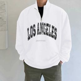 Erkek Hoodies Sweatshirts Mens Basit Sıradan Gevşek Büyük Boyutlu Stand Stand Kaputsuz Külot Kazak Palto Üst Bluz Sokak Giyin