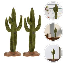 Decorative Flowers Cactus Model Micro Landscape Ornament Decor Figurine Mini Miniatures Adorn Car Decoration Garden Statue Decors Figurines