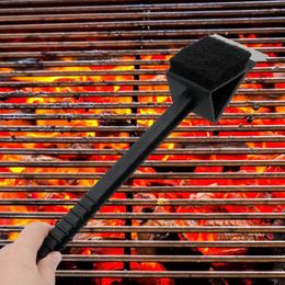 Tools HILIFE BBQ Cleaning Brush 3 In 1 Corner Copper Wire Barbecue Grill Oven Sponge Shovel Long Handle