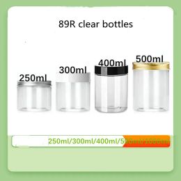 Zaagmachines 250/300/400/500ml Clear Plastic Jar with Plastic Lids Empty Cosmetic Containers Makeup Box Travel Bottle