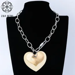 Pendant Necklaces Gold Colour Heart Necklace For Women Trending Products Gothic Chains Pendants Kpop Jewellery Items With Unusual Things 2024