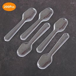 Disposable Flatware 200pcs Mini Clear Plastic Spoons For Jelly Ice Cream Dessert Spoon