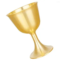 Wine Glasses Vintage Decor Glass Temple Cup Table Decorative Decorate Brass Holy Copper Retro