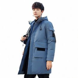 pop Down Jacket Men Winter White Duck Down Coats Fi Hooded Thick Men Winter Jacket Lg Warm Solid Casual Down Overcoat Man q26x#