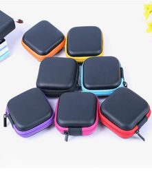 Mini Zipper Earphone box Protective USB Cable Organiser Spinner Storage Bags Headphone Case PU Leather Earbuds Pouch T2I55995843624