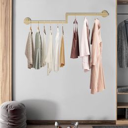 Hangers Vintage Industrial Bathroom Clothes Rack Wall Mount Clothing Hanging Rod Kitchen Metal Pipe Towel Bar Storage Holder Shelf Homes