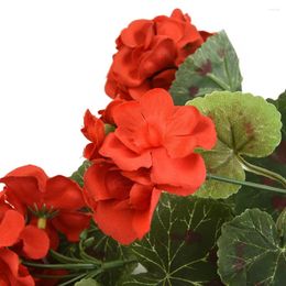 Decorative Flowers 1pc Artificial Geranium Red Pink Plant Fake Silk Plants Flower Wedding Festival Outdoor Garden Decoration