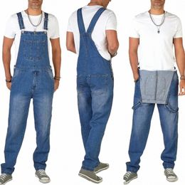 denim Jeans Mens Overalls 2023 Men Pockets Casual Loose Lg Pants Slim Splice Straight Rompers Autumn Plus Size Lg Jeans Men a1B6#