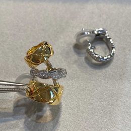 Brand Pure 925 Sterling Silver Jewelry For Women AB Design Earrings Diamond Gold Clip Ear Stud Earrings Design Summer263R