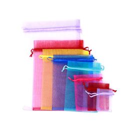 Drawstring Jewelry Mesh Bags Pouches Organza Packaging Bag Christmas Wedding Party Decoration Candy Drawable Storage Gift Display 1796