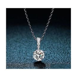 Andra trendiga Real 1 d Färg Moissanite Diamond Halsband Kvinnor smycken 100 925 Sterling Sier ClaVicle med GRA Gift Other Annother305H