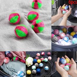 2024 6Pcs Washing Machine Hair Remover Laundry Ball Fluff Cleaning Lint Fuzz Grab Balls Sticking Removing Hair Removal Cleaning Tools