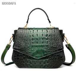 Evening Bags Crocodile Pattern Genuine Leather Handbag For Women Luxury Ladies Shoulder Designer Messenger Bag Brand Tote