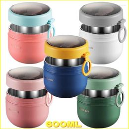 Dinnerware Stainless Steel Lunch Box Vacuum Cup Insulated Soup Jar Thermal With Spoon Kids Adults Breakfast Portable Bento