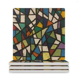 Table Mats Fragment Ceramic Coasters (Square) Set For Drinks The Kitchen Accessories Cups Eat