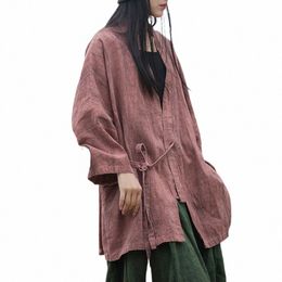 UMI MAO RAMIE TOP TOP TOP DALED Autumn Cott Hemp Women New Diagal Riqual Tiled Up Stirt Style Chinese Women’s Jacket Z47G#