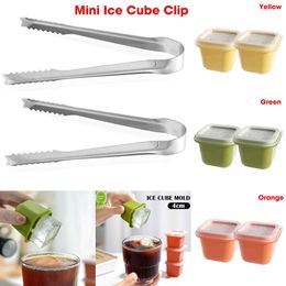 2024 4Cm Large Ice Block Mould Silicone Ice Cube Maker Square Frozen Ice Hockey Moulds For Whiskey Juice Coffee Drinks Ice Cream Tools