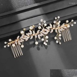 Hair Clips Barrettes Women Chinese Long Crystal Comb Inlaid Flower Hairpin Headwear Accessory Accessories Drop Delivery Jewelry Hairje Ot2Vk