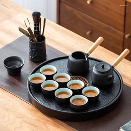 Tea Trays Vintage Trinket Tray Serving Coffeeware Luxury Rolling Nordic Desk Plates Walnut Japanese Bandejas Home Products