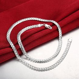 Chains 925 Sterling Silver 6mm Width Chain Luxury Fine Necklace For Woman Men 18-24inches Fashion Wedding Engagement Party Jewelry292n