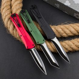 Top Quality CK High End AUTO Tactical Knife D2 Two-tone Black Titanium Coating Blade CNC Aviation Aluminum Handle Outdoor Camping Hiking EDC Pocket Knives