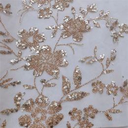 Fabric Glitter Fabric For Dresses Rose Gold Shiny Tulle Com Glitter Fabric 1Yard Wide 150cm Bronzing Flower For Party