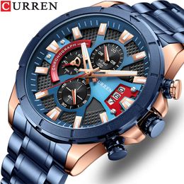 CURREN Karien 8401 Trendy Men's Waterproof with Six Pin Timing and Multi Functional Fashion Steel Band Watch