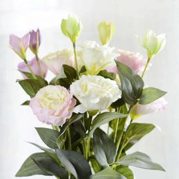 Heads 3 Eustoma Flower 5st Artificial Wedding Party Home Juldekorativ 5 färger