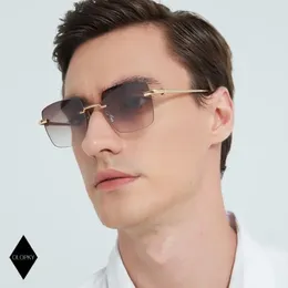 Sunglasses Men Fashion Brand Designer Shades Classic Business Meeting Personalized Gentlemen Alloy Premium Eyewear