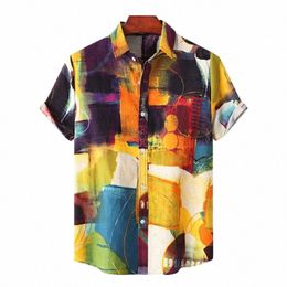 fi Men's Cactus Tropical Tree Hawaiian Shirts Casual Vacati 3d Print Short Sleeves Shirt Lapel Butt Tops Clothes R6IG#