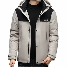 2024 New Safari Style Men's down jacket Winter Loose Hooded Fi Casual Brand White Duck Down Coats Solid Warm Men's Clothing 37Zm#