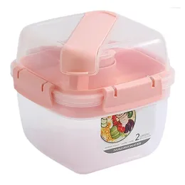 Dinnerware Salad Lunch Container Durable Double Layer Storage Box Portable Kitchen Sauce Boxes