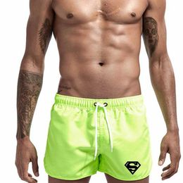 Men's Shorts Mens swimming shorts summer colored swimwear mens swimwear swimsuit sexy beach shorts surfboard mens clothing pants J240328
