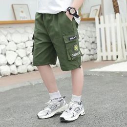 Men's Shorts Summer Thin Tide Boy Korean Style Fashion Children's Overalls Five-point Wide-legged Pants Children Leisure Trousers