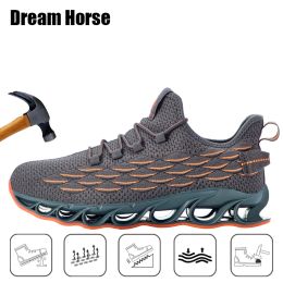 Boots Dream Horse Steel Toe Work Shoes Comfortable Work Boots Antipuncture Industrial Sneaker Construction Manufacturing Safety Shoes