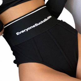 women's Knit Simple High Waisted Black Inside Shorts European and American Women's Spring Fi Sexy Sweatshirt Casual Pants 27VM#